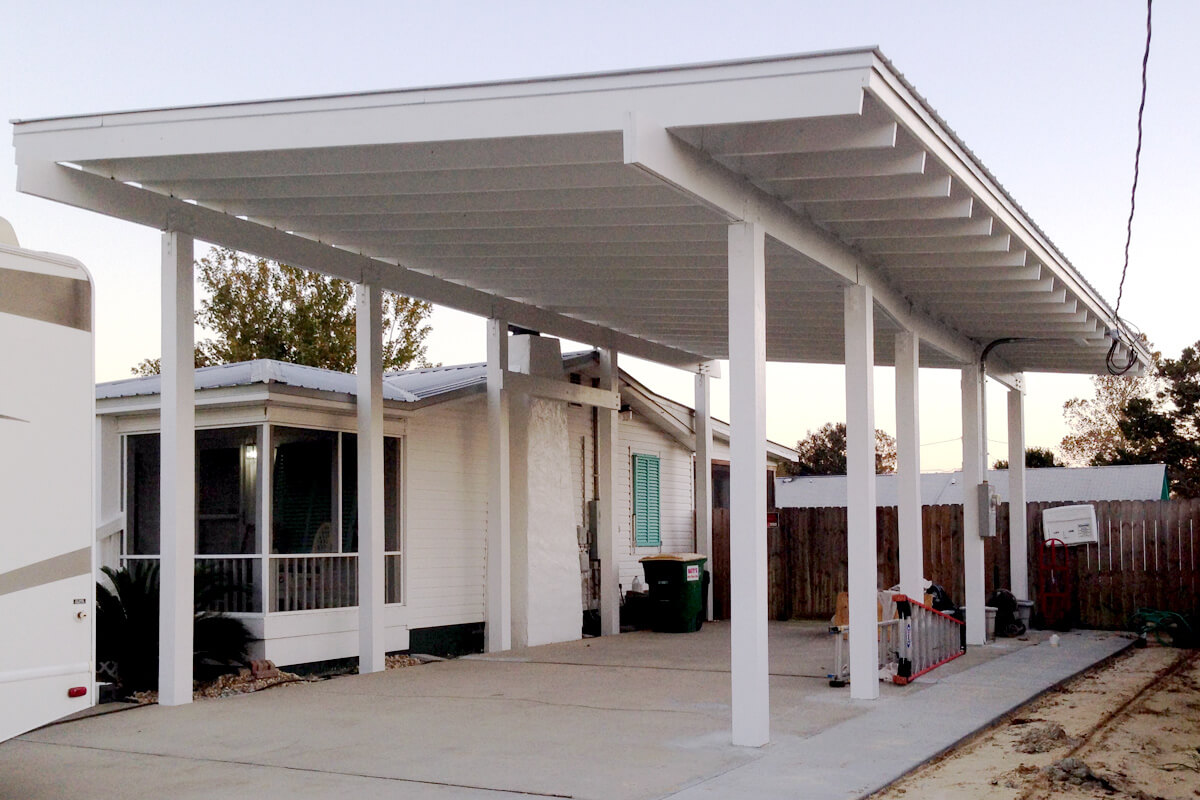 Painted wooden pole barn